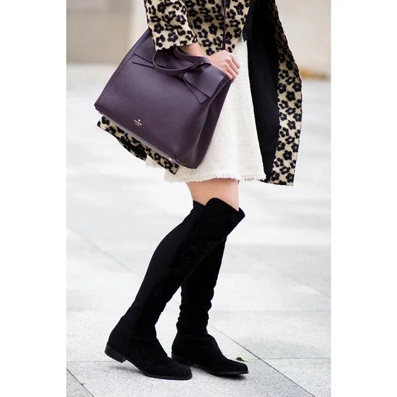 Stuart Weitzman 5050 Black Suede Knee High Boots$795